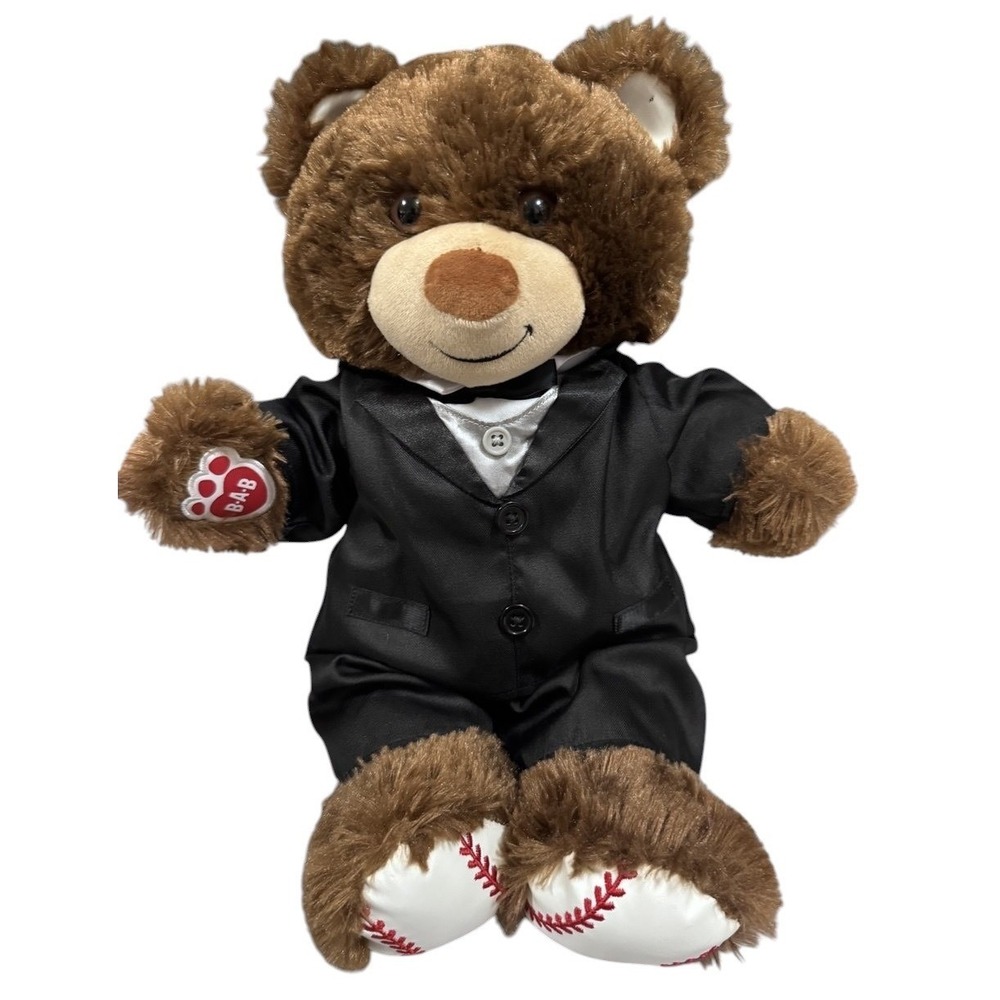 Build-A-Bear Baseball Champ Teddy Bear Plushie 12in Super Soft Removable Outfit